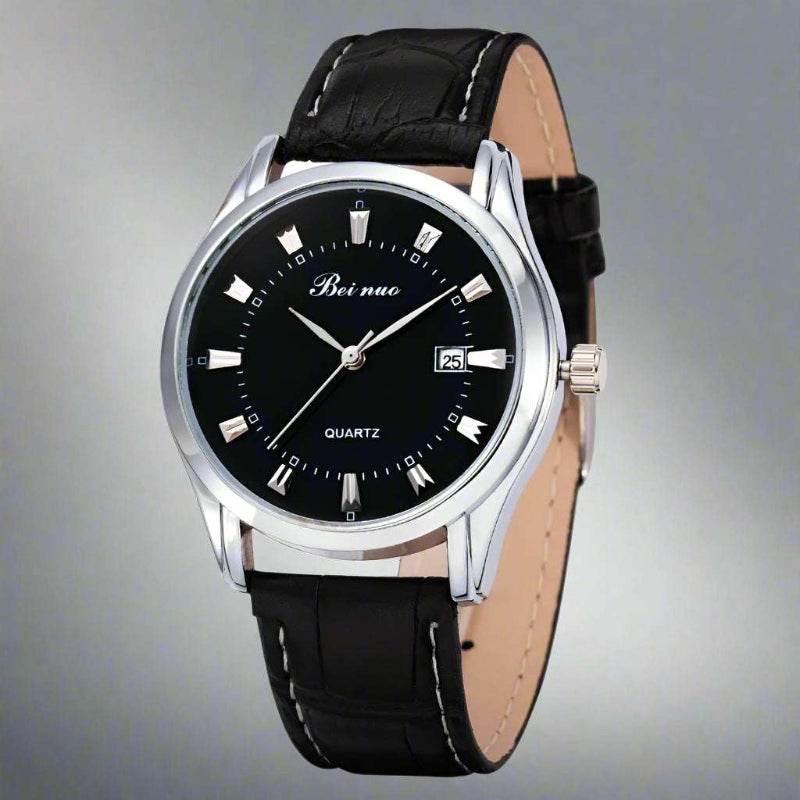 EMESA HOME Men's Luxury Quartz Watch – Simple Leather Strap Fashion Business Wristwatch for Men - EMESA HOME™