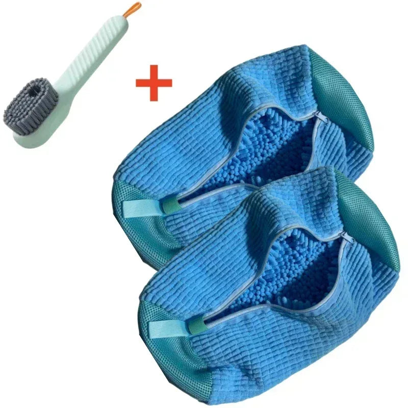 EMESA HOME Shoe Washing Machine Bag & Cleaning Brush Set – Durable Laundry Shoe Protector with Soft Bristle Brush - EMESA HOME™