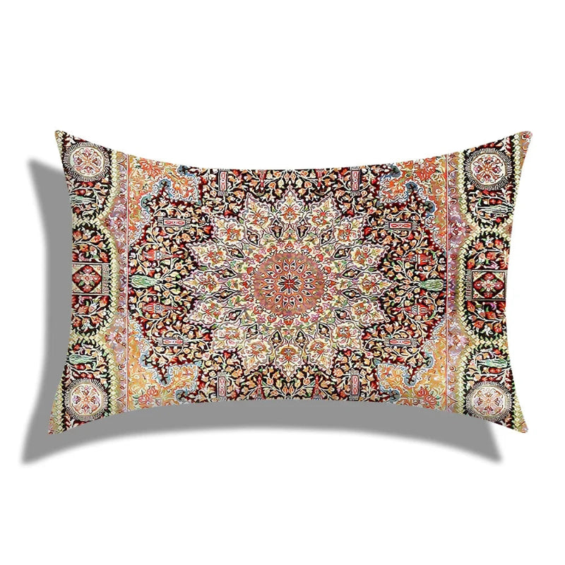 Decorative pillow with intricate pattern on a white background