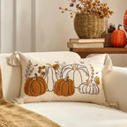 EMESA HOME Autumn Embroidered Farmhouse Decorative Cushion Cover
