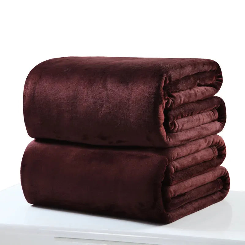 EMESA HOME Wool Blanket Bedspread Solid Color Soft Sofa Throw Blanket and Bed Cover, Needle Down Duvet for Home.