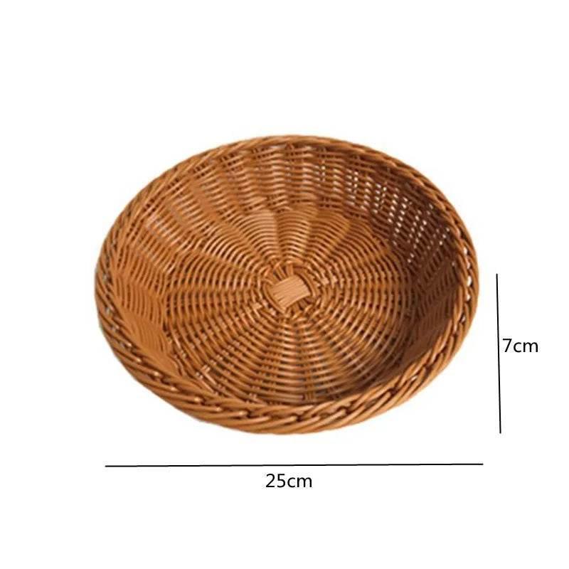 EMESA HOME-Oval Curved Rattan Wicker Woven Serving Baskets - Bread, Fruit, Vegetables, Restaurant Tabletop Display - EMESA HOME™