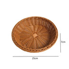 EMESA HOME-Oval Curved Rattan Wicker Woven Serving Baskets - Bread, Fruit, Vegetables, Restaurant Tabletop Display - EMESA HOME™