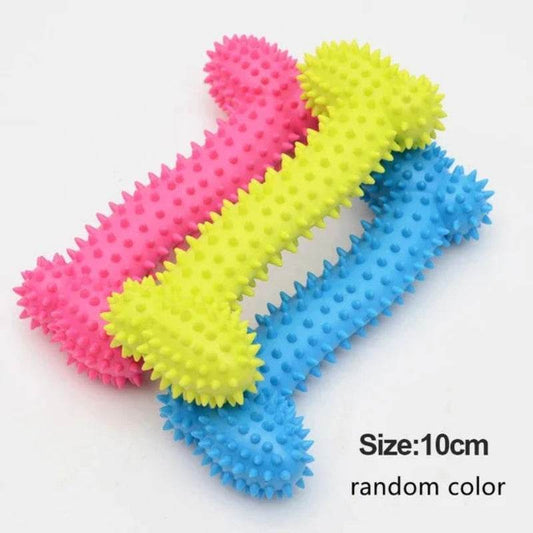 EMESA HOME Rubber Chew Toys for Small Dogs – Bite-Resistant Puppy Training & Teeth Cleaning Toy Solid Bones Random Color