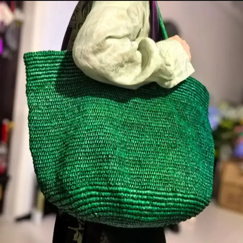 EMESA HOME 2026 Women’s Raffia Woven Tote Bag – Large Capacity Summer Shoulder Bag for Beach, Travel & Vacation