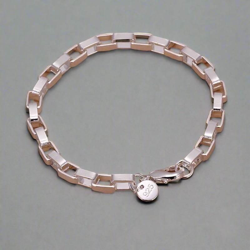 EMESA HOME 925 Sterling Silver Chain Solid Bracelet for Women& Men's Charm Party Gift Wedding Fashion Jewelry - EMESA HOME™