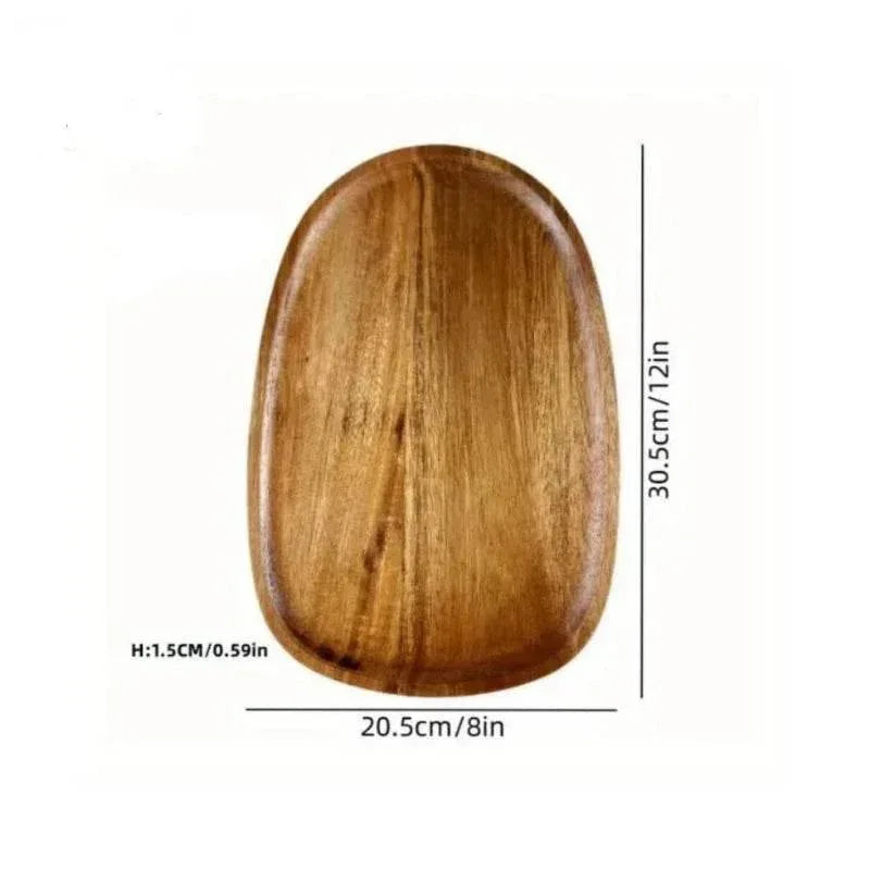 EMESA HOME Japanese Solid Wood Fruit Plate, Multi-Size Wooden Tray, High-Quality Fruit & Snack Serving Tray - EMESA HOME™