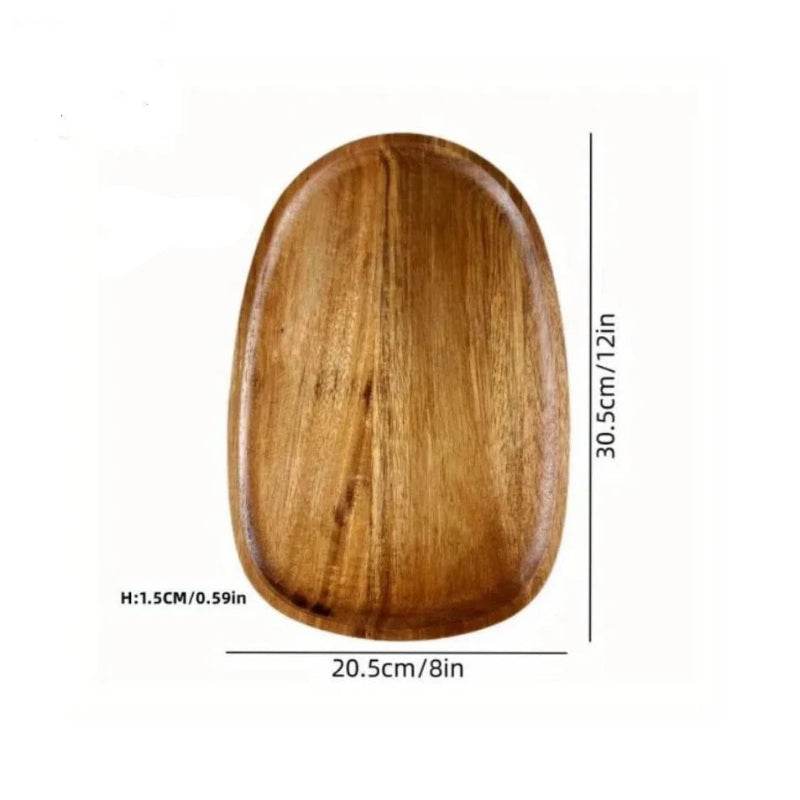 EMESA HOME Japanese Solid Wood Fruit Plate, Multi-Size Wooden Tray, High-Quality Fruit & Snack Serving Tray C 6 Inches