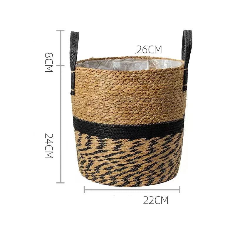 EMESA HOME Fancy Natural Planter Basket Wicker Flower Pot  Bamboo Seagrass Storage Baskets Toy Holders Home Garden Decor