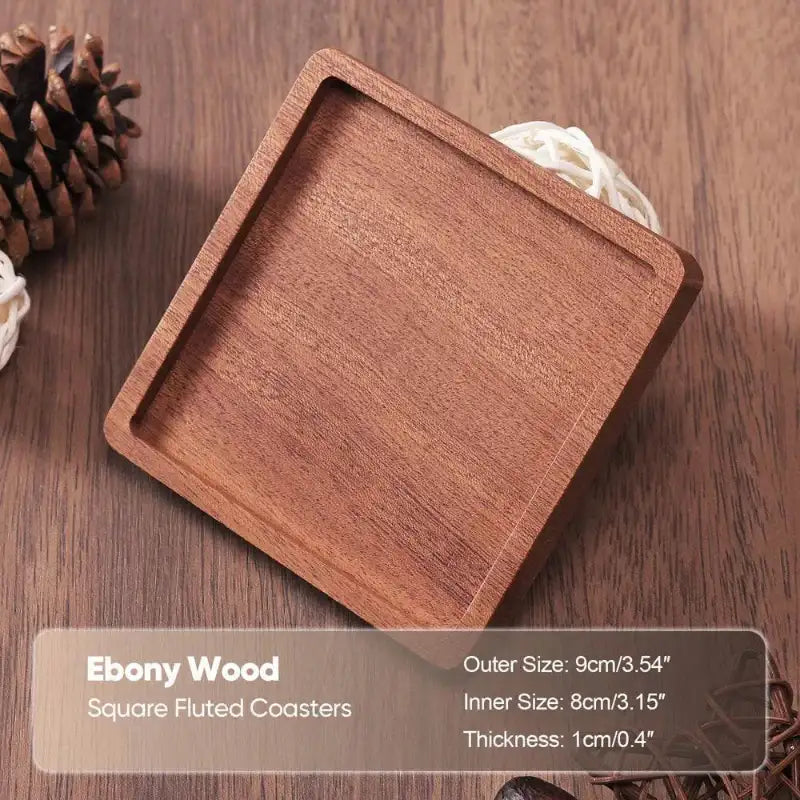 EMESA HOME Solid Walnut Wood Coaster Round Square Beech Wood Cup Mat Durable Heat Resistant Tea Coffee Cup Pad Placemats 8.8cm/3.46in - Emesa Home