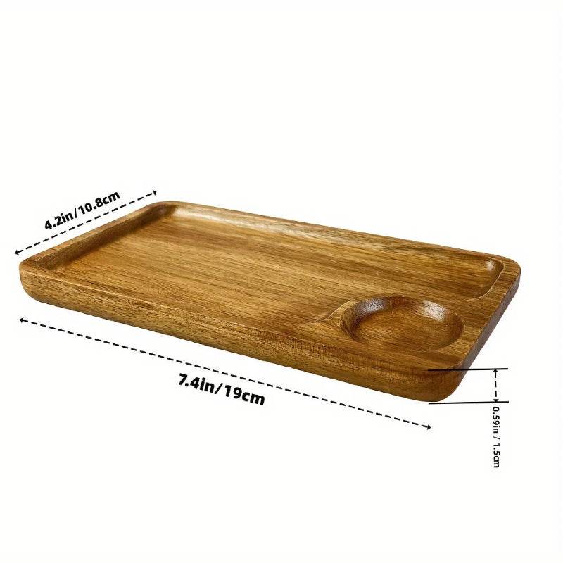 EMESA HOME Japanese Solid Wood Fruit Plate, Multi-Size Wooden Tray, High-Quality Fruit & Snack Serving Tray Short square 6 Inches