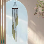 EMESA HOME 12-Tube Aluminum Alloy Wind Chimes – Elegant Gold/Silver Outdoor Hanging Bells for Home, Garden & Memorial Decoration