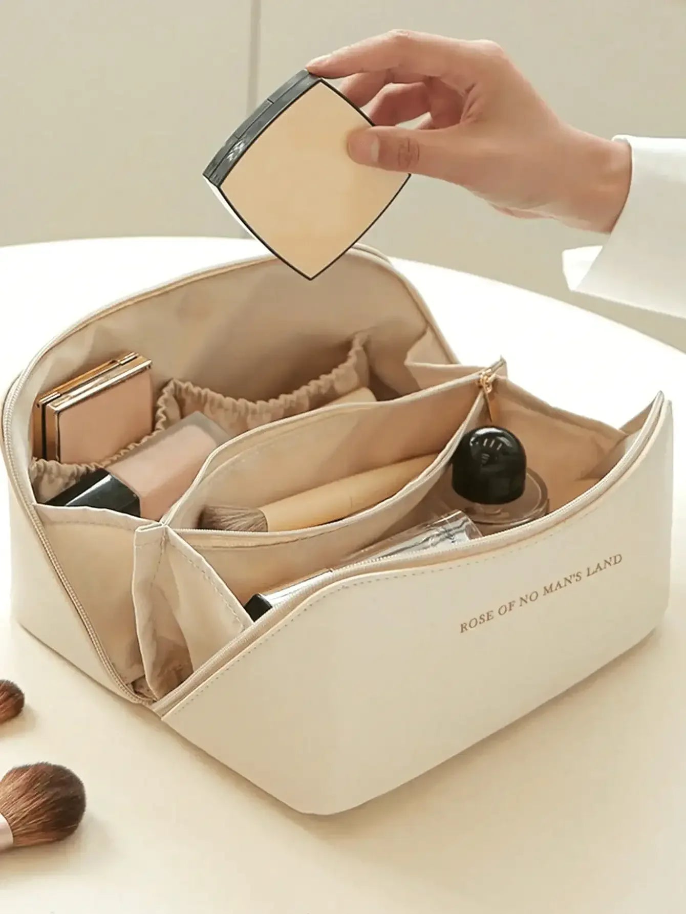 EMESA HOME Women’s Large Travel Cosmetic Bag – Leather Makeup Organizer, Luxury Toiletry Storage Case & Makeup Pouch - EMESA HOME™