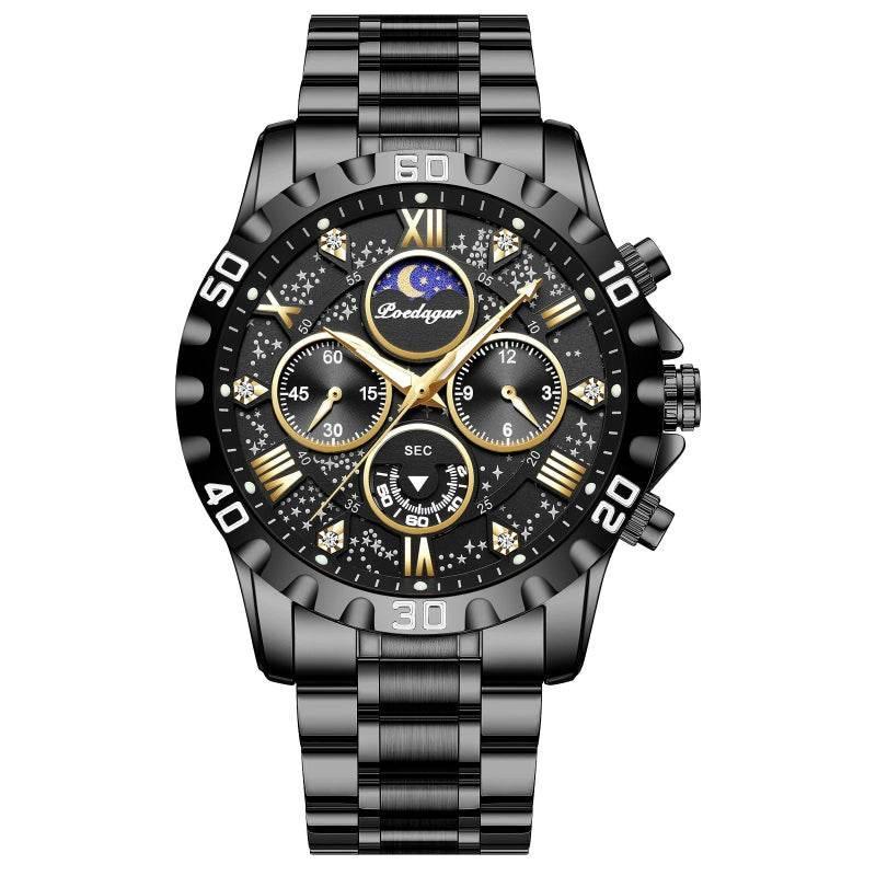 EMESA HOME Luxury Men’s Quartz Watch – Waterproof Stainless Steel Chronograph Sports Wristwatch with Luminous Display - EMESA HOME™