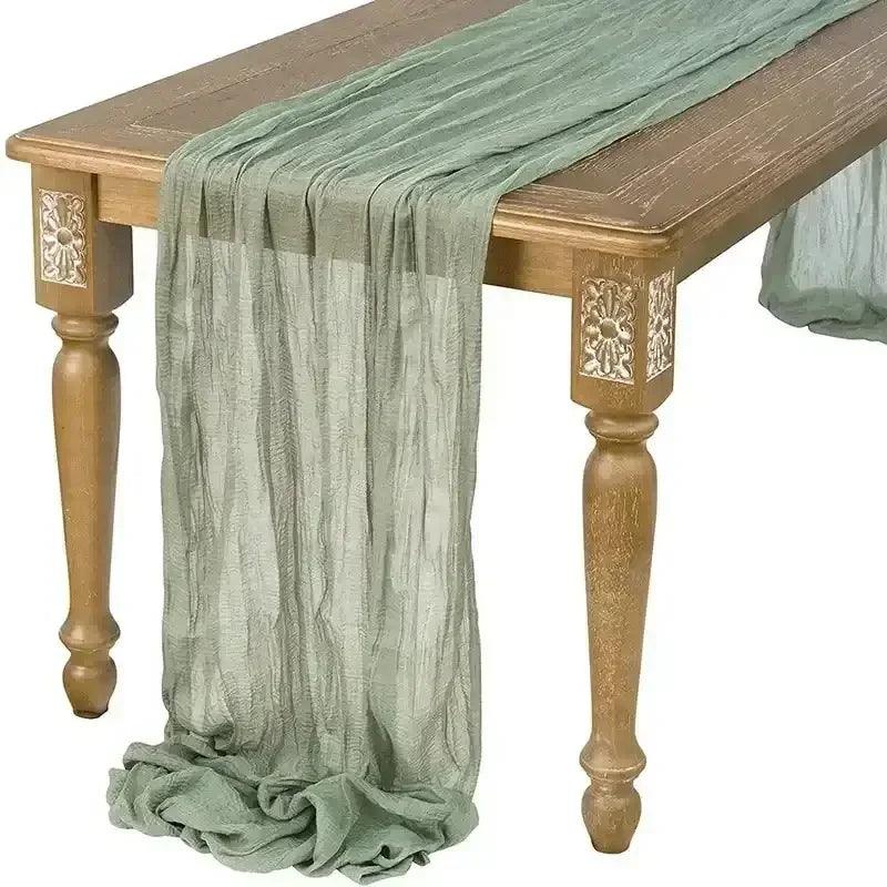EMESA HOME Gauze Table Runner – 90×300cm Rustic Boho Table Decor for Dining, Wedding, Party, or Decoration - EMESA HOME™
