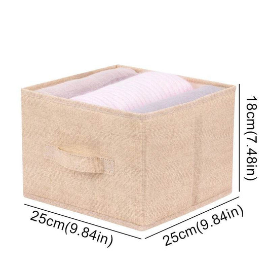 EMESA HOME Cotton Linen Hanging Storage Bag - Collapsible Drawer-Style Wardrobe Organizer for Clothes Beige drawer