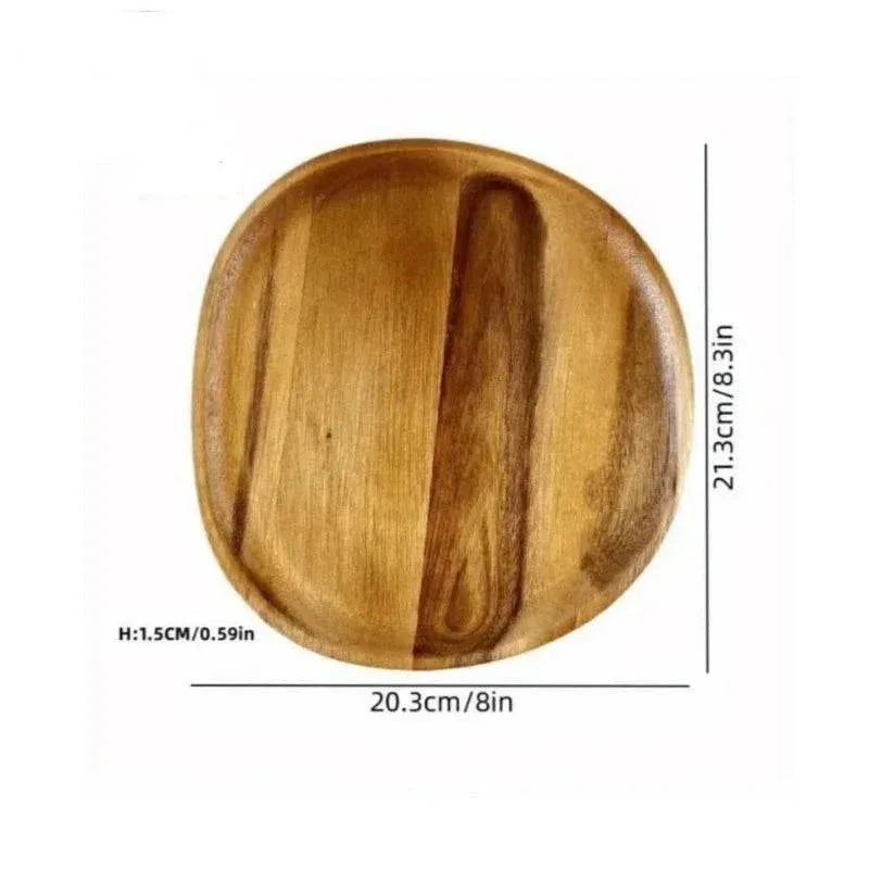 EMESA HOME Japanese Solid Wood Fruit Plate, Multi-Size Wooden Tray, High-Quality Fruit & Snack Serving Tray - EMESA HOME™