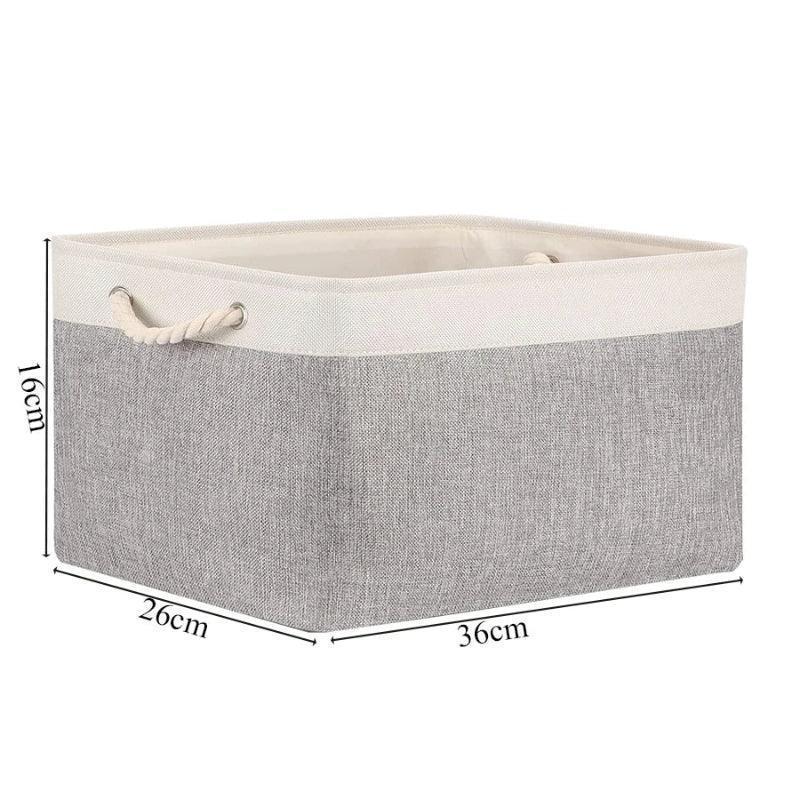 EMESA HOME Cotton Linen Folding Storage Basket – Organizer for Toys, Clothes, Sundries – Cabinet Bag, Collapsible Laundry Hamper for Home Use - EMESA HOME™