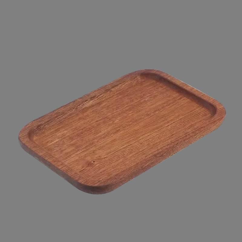 EMESA HOME Walnut Wooden Tray – Japanese Style Rectangular Solid Wood Plate for Cake, Bread, Coffee, Tea, Dinner, and Snacks - EMESA HOME™