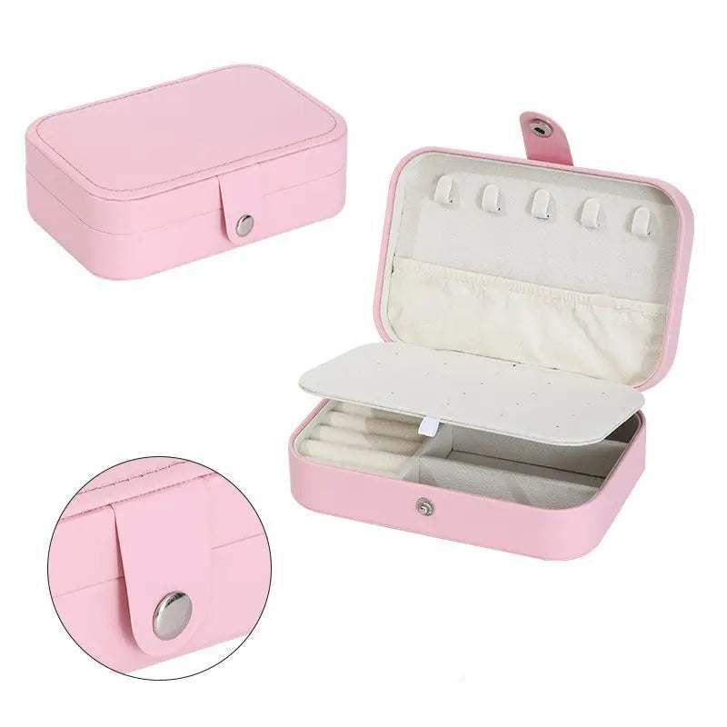 Boîte à bijoux portable Emesa Home – Organisateur de bijoux en cuir avec rangement zippé pour le voyage et l'exposition