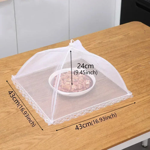 EMESA HOME White Foldable Mesh Food Cover – Anti-Fly Anti-Mosquito Table and Camping Food Protector - EMESA HOME™