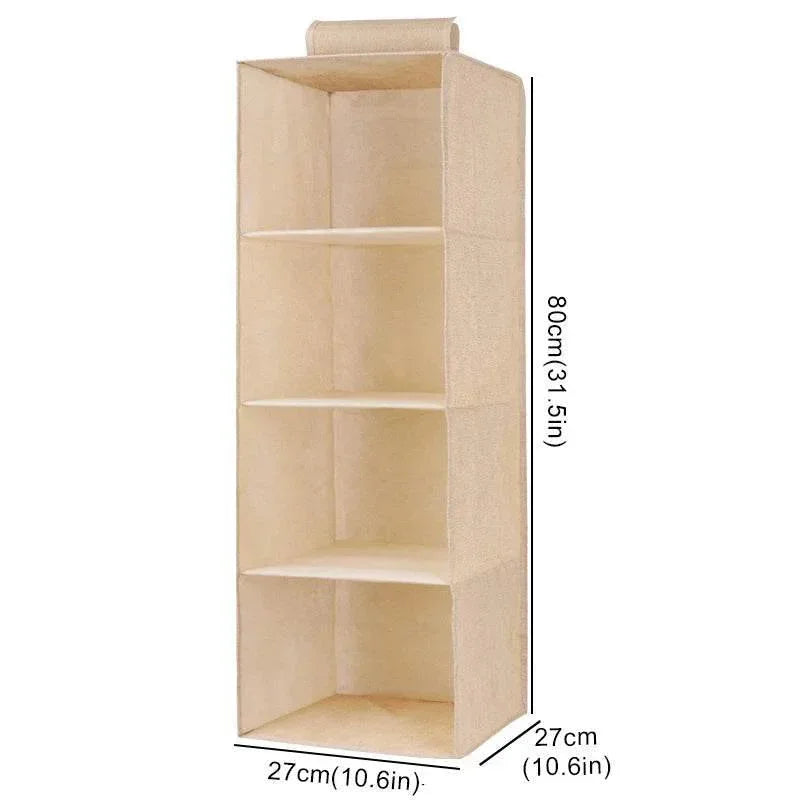 EMESA HOME Cotton Linen Hanging Storage Bag - Collapsible Drawer-Style Wardrobe Organizer for Clothes - EMESA HOME™