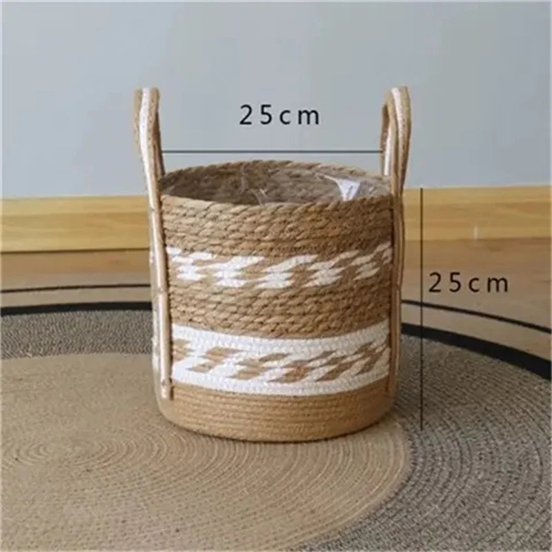 EMESA HOME Fancy Natural Planter Basket Wicker Flower Pot  Bamboo Seagrass Storage Baskets Toy Holders Home Garden Decor