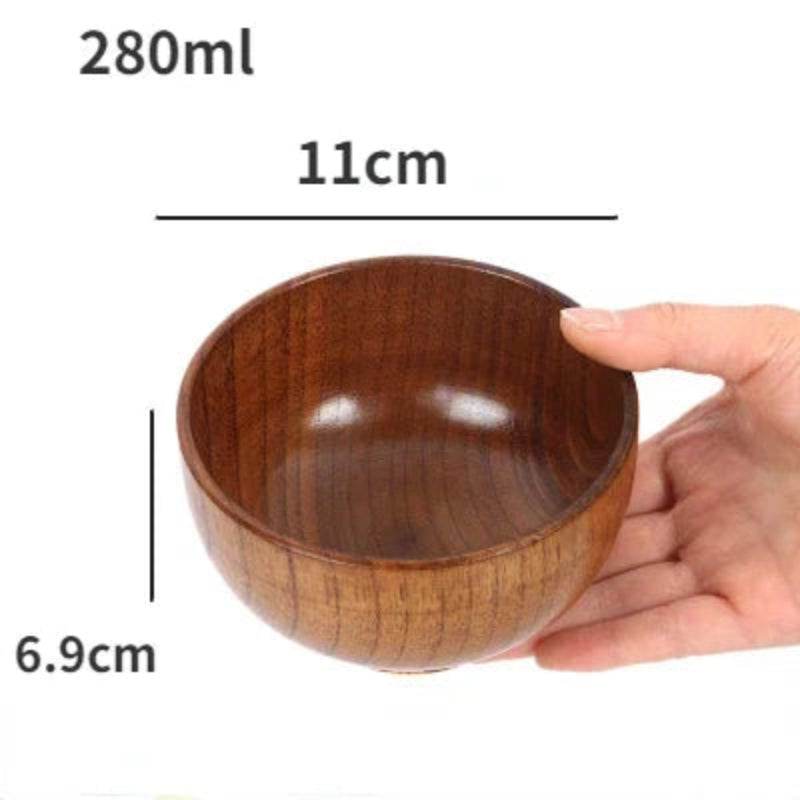 EMESA HOME Japanese Jujube Wood Small Soup and Salad Bowls, Solid Wood Retro Tableware for Home Use 03