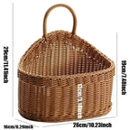 EMESA HOME Wall-Mounted Fruit & Vegetable Basket – Simulated Rattan Plastic Hanging Storage for Kitchen or Home Décor - EMESA HOME™