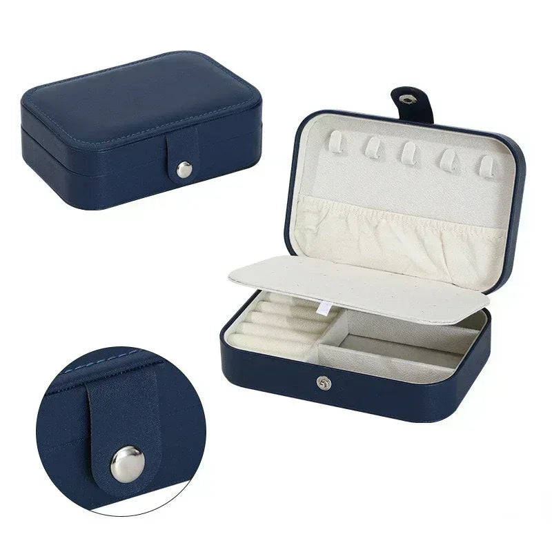 EMESA HOME Portable Jewelry Box – Leather Jewelry Organizer with Zipper Storage for Travel and Display - EMESA HOME™
