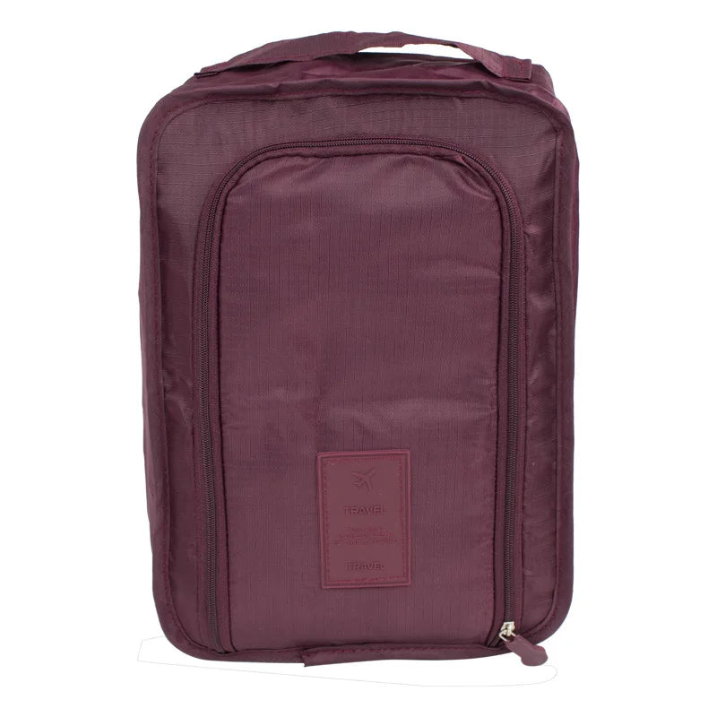 Maroon backpack with a visible brand label on a white background