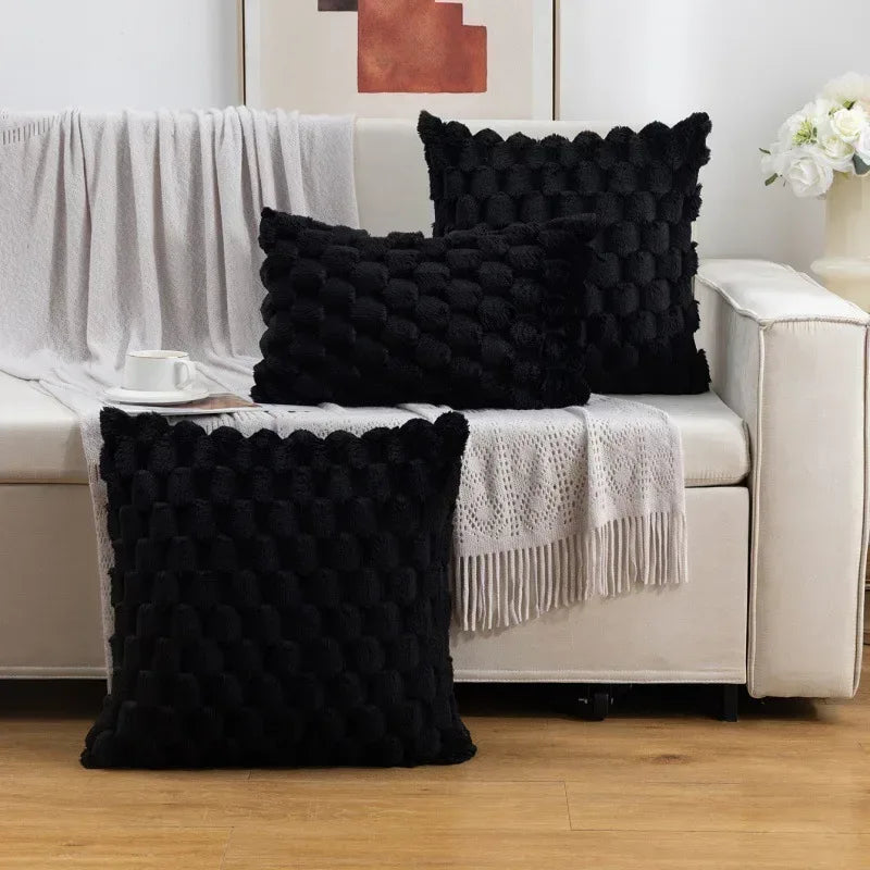 EMESA HOME Woven Snowflake Velvet Pillow Cover – Soft Solid Color Cushion Case for Sofa, Living Room & Home Decor - EMESA HOME™