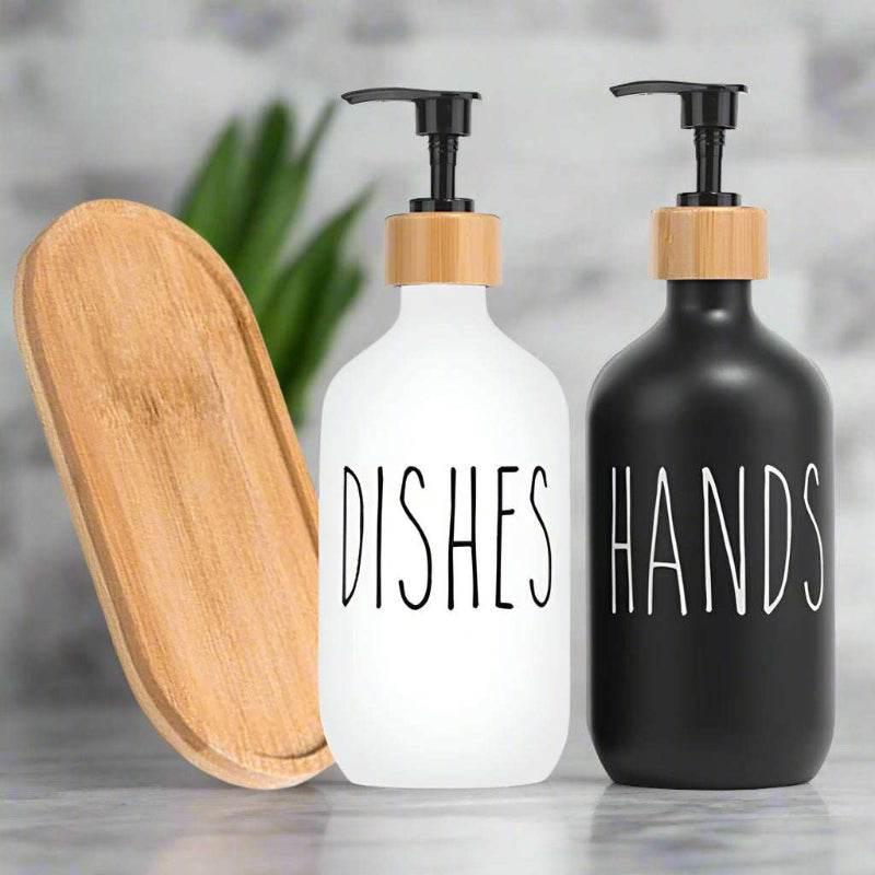 EMESA HOME Dish Soap Dispenser Set for Kitchen Sink Refillable Bottles for Hand Soap and Dish Detergent - EMESA HOME™