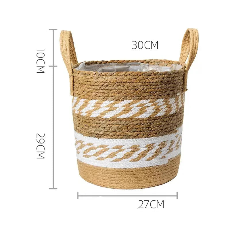 EMESA HOME Fancy Natural Planter Basket Wicker Flower Pot  Bamboo Seagrass Storage Baskets Toy Holders Home Garden Decor