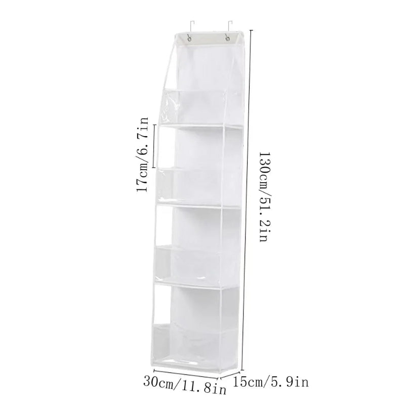 EMESA HOME Over-the-Door Hanging Organizer – 4/6 Layer Storage for Cosmetics, Nursery, Bathroom, Closet, Bedroom & Dorm white