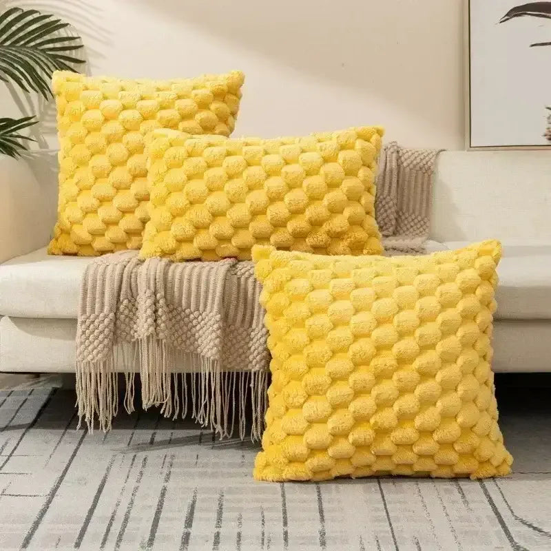 EMESA HOME Woven Snowflake Velvet Pillow Cover – Soft Solid Color Cushion Case for Sofa, Living Room & Home Decor - EMESA HOME™