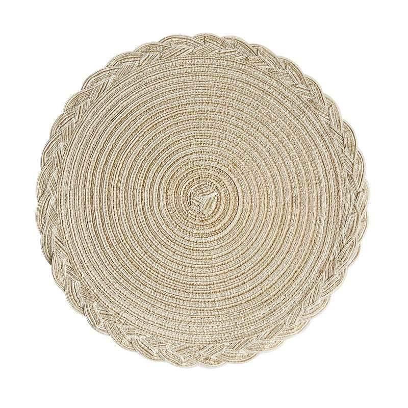 EMESA HOME 4PCS Round Table Mats Woven Placemats Heat Insulation Mat Dining Table Potholder Coaster Party Wedding Home Decoration Props - EMESA HOME™