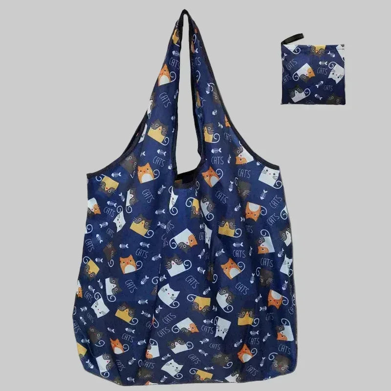 EMESA HOME Foldable Eco-Friendly Shopping Bag – Large Capacity Printed Tote for Travel and Grocery Use - EMESA HOME™