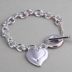 EMESA HOME 925 Sterling Silver Chain Solid Bracelet for Women& Men's Charm Party Gift Wedding Fashion Jewelry - EMESA HOME™