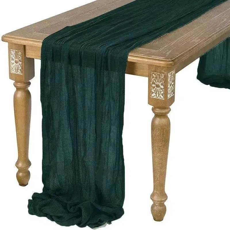 EMESA HOME Gauze Table Runner – 90×300cm Rustic Boho Table Decor for Dining, Wedding, Party, or Decoration - EMESA HOME™