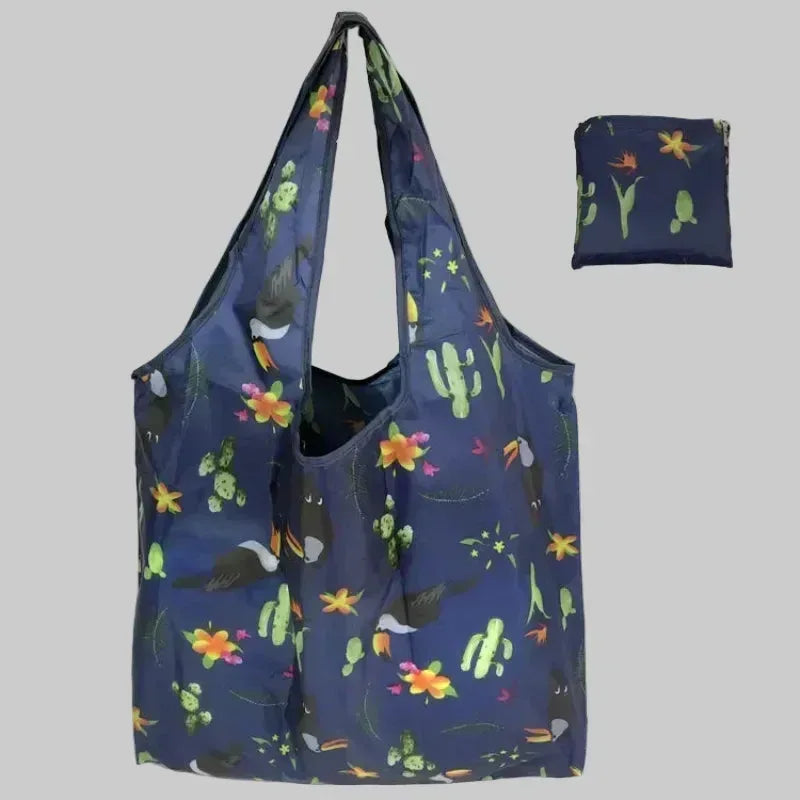 EMESA HOME Foldable Eco-Friendly Shopping Bag – Large Capacity Printed Tote for Travel and Grocery Use - EMESA HOME™