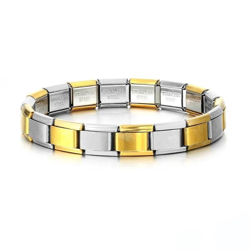 EMESA HOME 9mm Italian Charm Bracelet – Fashion Stainless Steel Elastic Link Chain Bangle, DIY Customizable Jewelry for Women & Men - EMESA HOME™