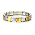 EMESA HOME 9mm Italian Charm Bracelet – Fashion Stainless Steel Elastic Link Chain Bangle, DIY Customizable Jewelry for Women & Men - EMESA HOME™