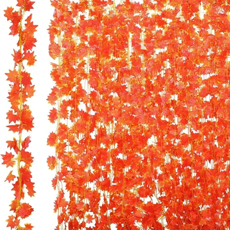 EMESA HOME Artificial Maple Leaf Garland Hanging Vine for Autumn Decor