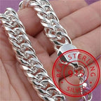 EMESA HOME 925 Sterling Silver Chain Solid Bracelet for Women& Men's Charm Party Gift Wedding Fashion Jewelry - EMESA HOME™