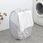 EMESA HOME Folding Mesh Laundry Basket with Handles – Breathable Clothes, Toy, and Sundries Storage Hamper for Home Use - EMESA HOME™
