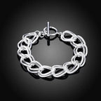 EMESA HOME 925 Sterling Silver Chain Solid Bracelet for Women& Men's Charm Party Gift Wedding Fashion Jewelry - EMESA HOME™