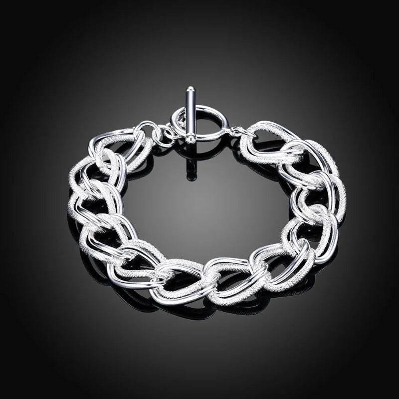 EMESA HOME 925 Sterling Silver Chain Solid Bracelet for Women& Men's Charm Party Gift Wedding Fashion Jewelry - EMESA HOME™