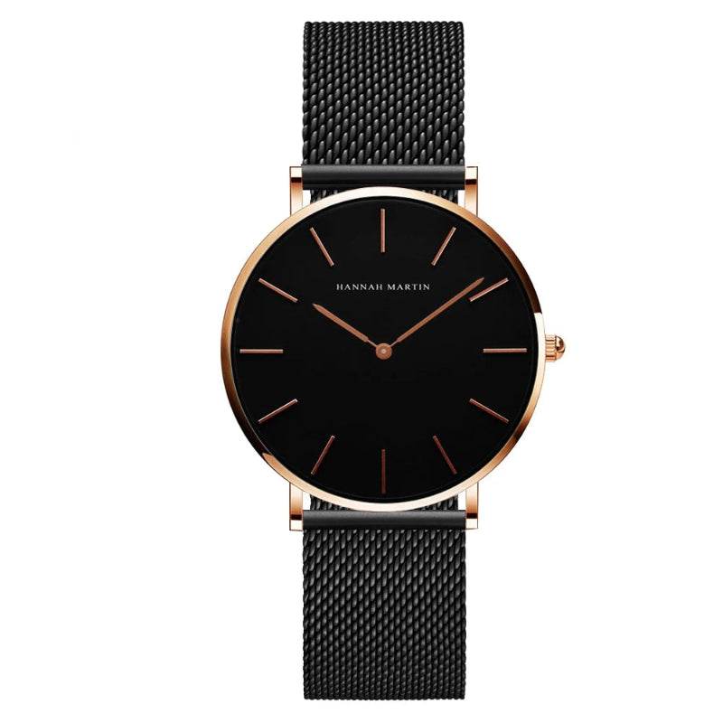 EMESA HOME Women’s Black Stainless Steel Watch – Waterproof Fashion Wristwatch with Bracelet Strap, Sport & Casual Elegant Design - Emesa Home