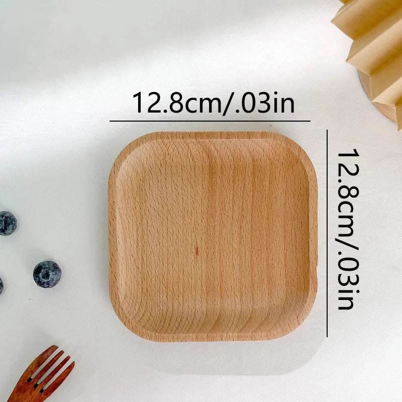 EMESA HOME Wheat Stalk Round Wooden Tray, Japanese-Style Heat-Resistant Dessert Plate for Coffee & Tea - Emesa Home